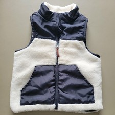 Tommy Bahama Boys Faux Fur Vest Navy Blue White 2T