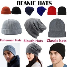 Unisex Beanie Hat Fisherman Slouch Cap Winter Warm Knitted for Men & Women Hats