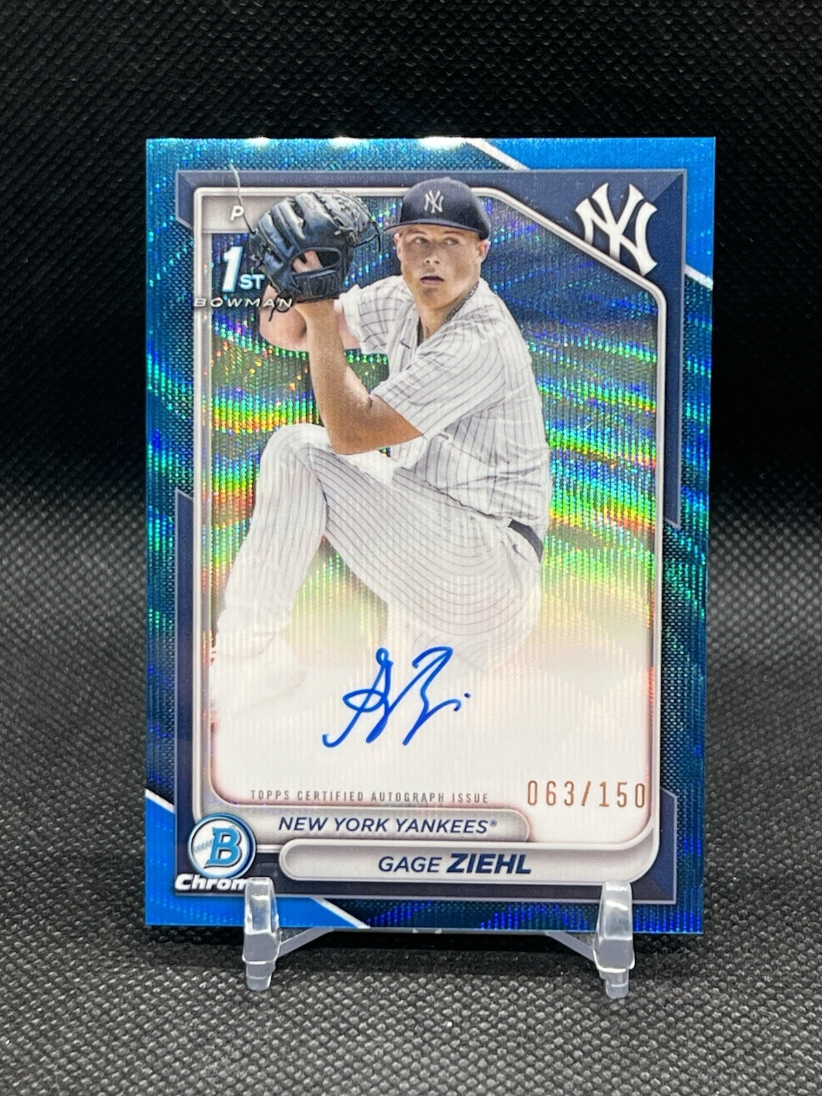 Gage Ziehl 2024 Bowman Draft 1st Chrome Blue Wave Refractor Auto /150  #CPA-GZ