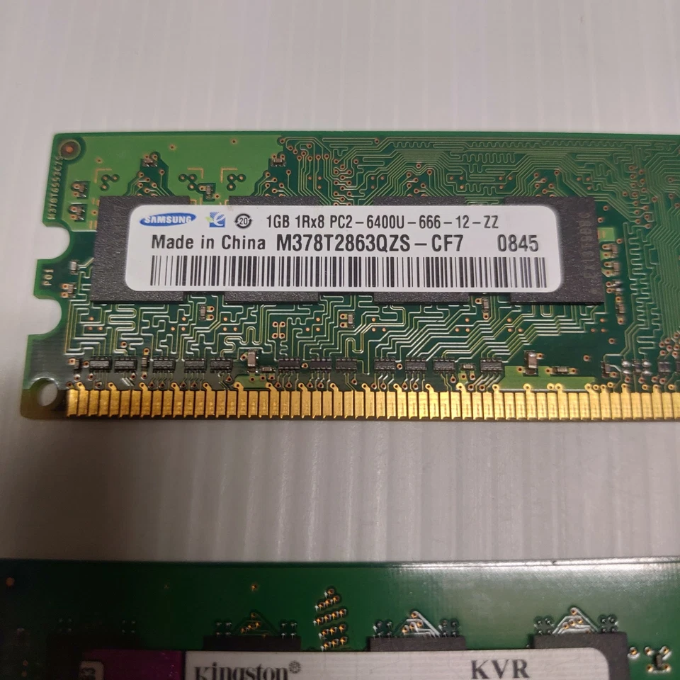 2PCS Kingston & Samsung 800 mhz DDR2 DIMM RAM 2 + 1gb Desktop Memory PC2-6400 - Image 4 of 4