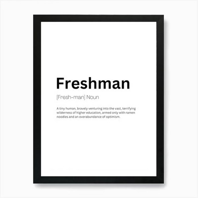 Freshman Definition Bedeutung Kunst Pri gerahmtes Wandbild Poster Leinwanddruck Bild