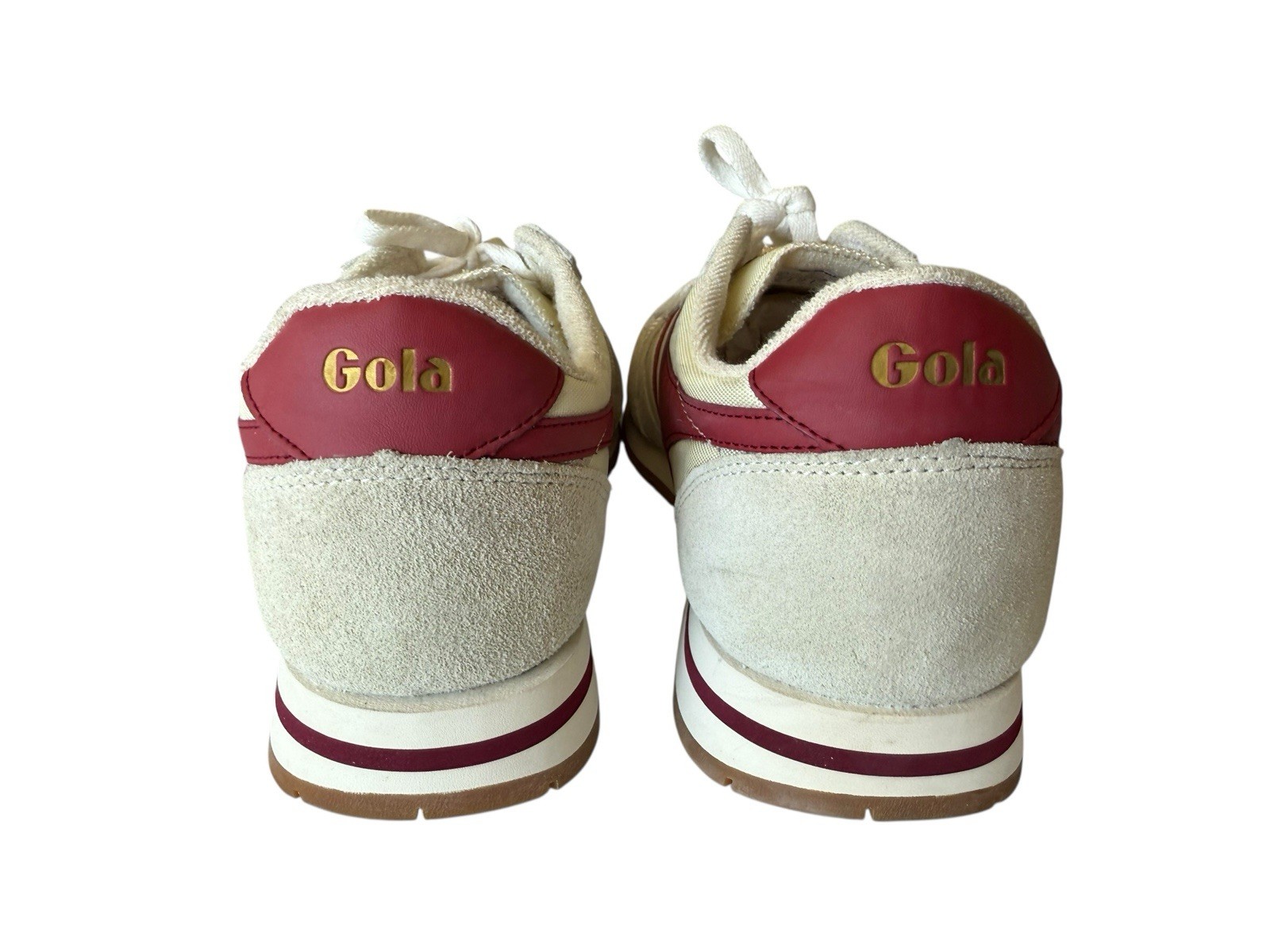 Gola Classics Mens Daytona Sneakers Off White/Deep Red/Gum Shoes, Men’s Size 11