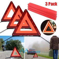 3Pack Emergency Warning Triangle Red Reflector for Roadside Car Truck Breakdown