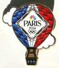 PARIS 2024 SUMMER OLYMPICS / NBC MEDIA BALLOON PIN  ~ NEW IN PACKAGE ! — photo 1