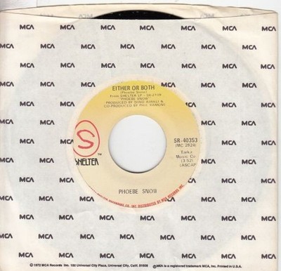 Phoebe Snow    Poetry Man / Either Or Both 7'' 45