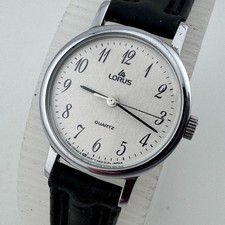 VTG Lorus Quartz Watch V236-0030 Women Silver White Easy Read Analog New Battery