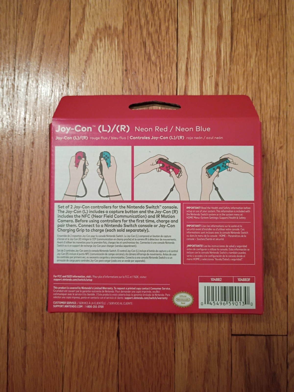 Nintendo Switch Joy Cons Neon Red (left) & Neon Blue (right)