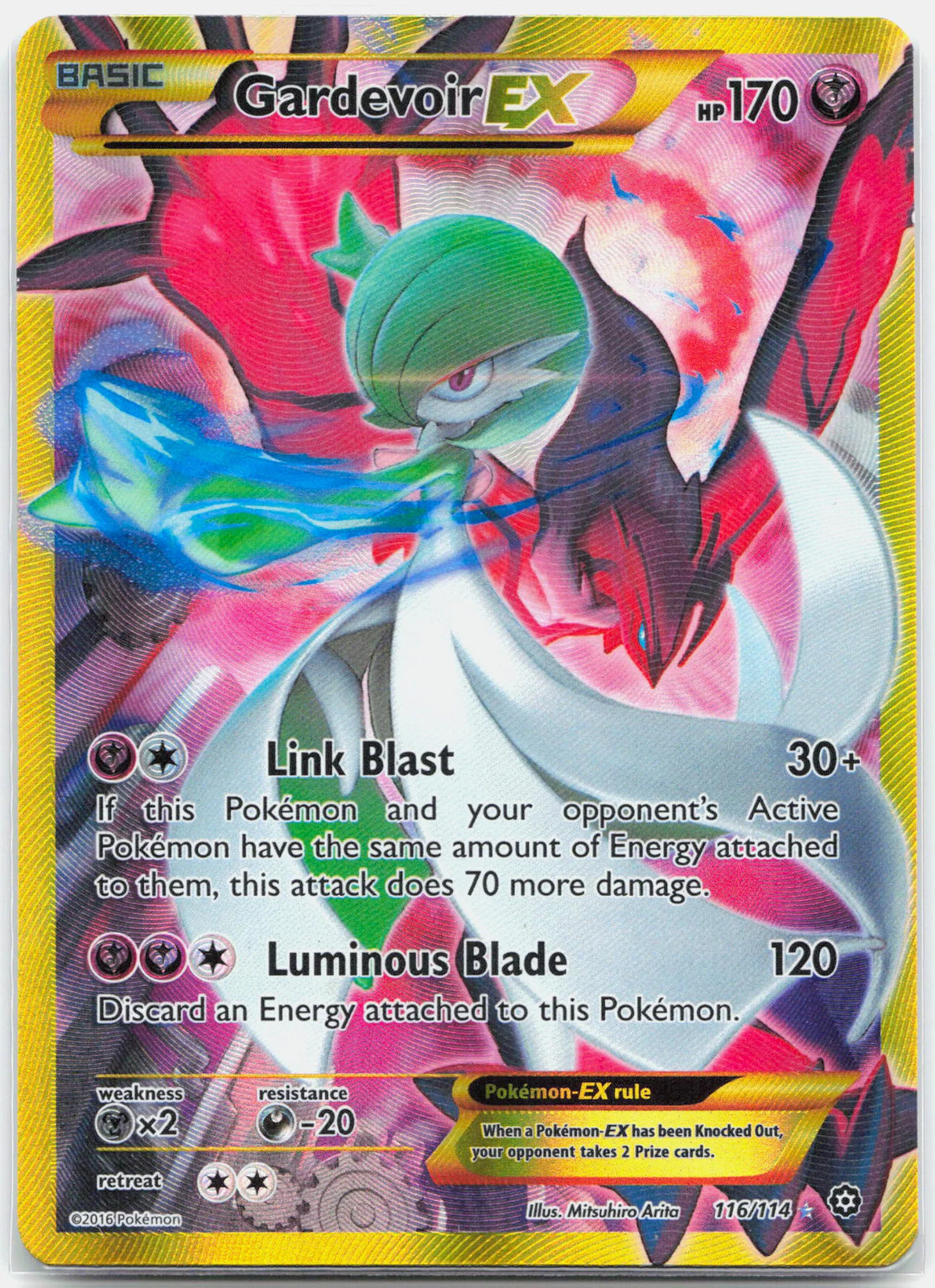 Gardevoir EX - 116/114 Steam Siege Secret Rare Pokemon - LP