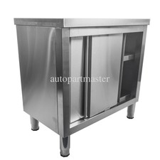Stainless Steel Kitchen Workbench Kitchen Prep Table Cabinet with Sliding Doors