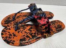 Kurt Geiger London Kensington T-Bar Calf Hair Animal Print Thong Sandals 38/7.5