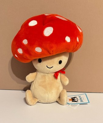 Jellycat Fun Guy Robbie - Red Mushroom Kawaii Beanie Velour Retired 20cm - BNWT
