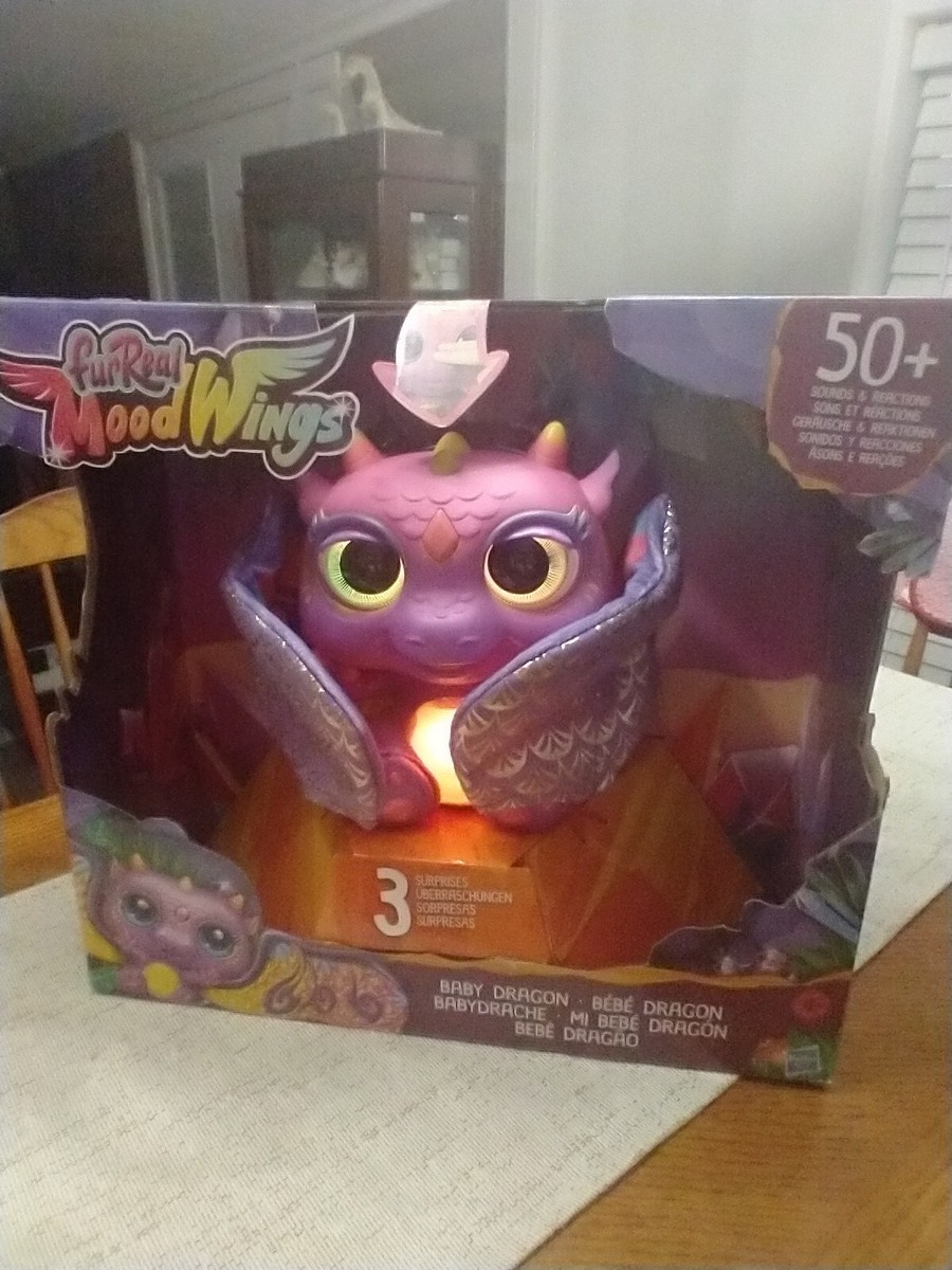 FurReal Moodwings Baby Dragon Interactive Pet Toy, 50+ Sounds Reactions  New!