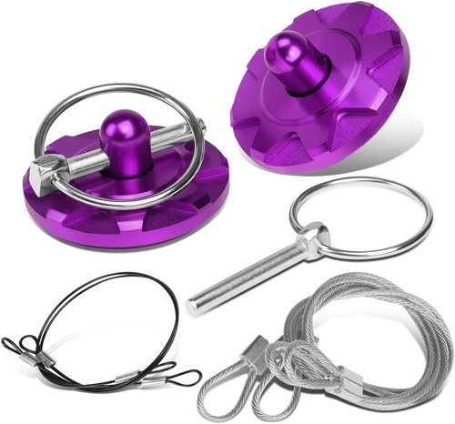 Hardware Bonnet Racing Hood Pin Lock Appearance Kit Universal Aluminum Purple - Picture 7 of 16