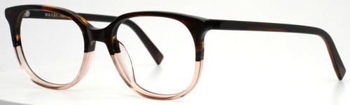 WARBY PARKER Laurel 615 Pink Brown Horn Womens Square Eyeglasses 52-17-140 B:43