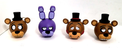 2016 Funko Five Nights At Freddy s Lot of 4 MyMoji Vinyl Head Figurines Used