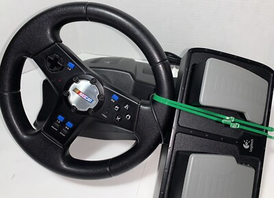 Logitech racing wheel With Peddals PS2 NASCAR Platstation 2 Clean Working