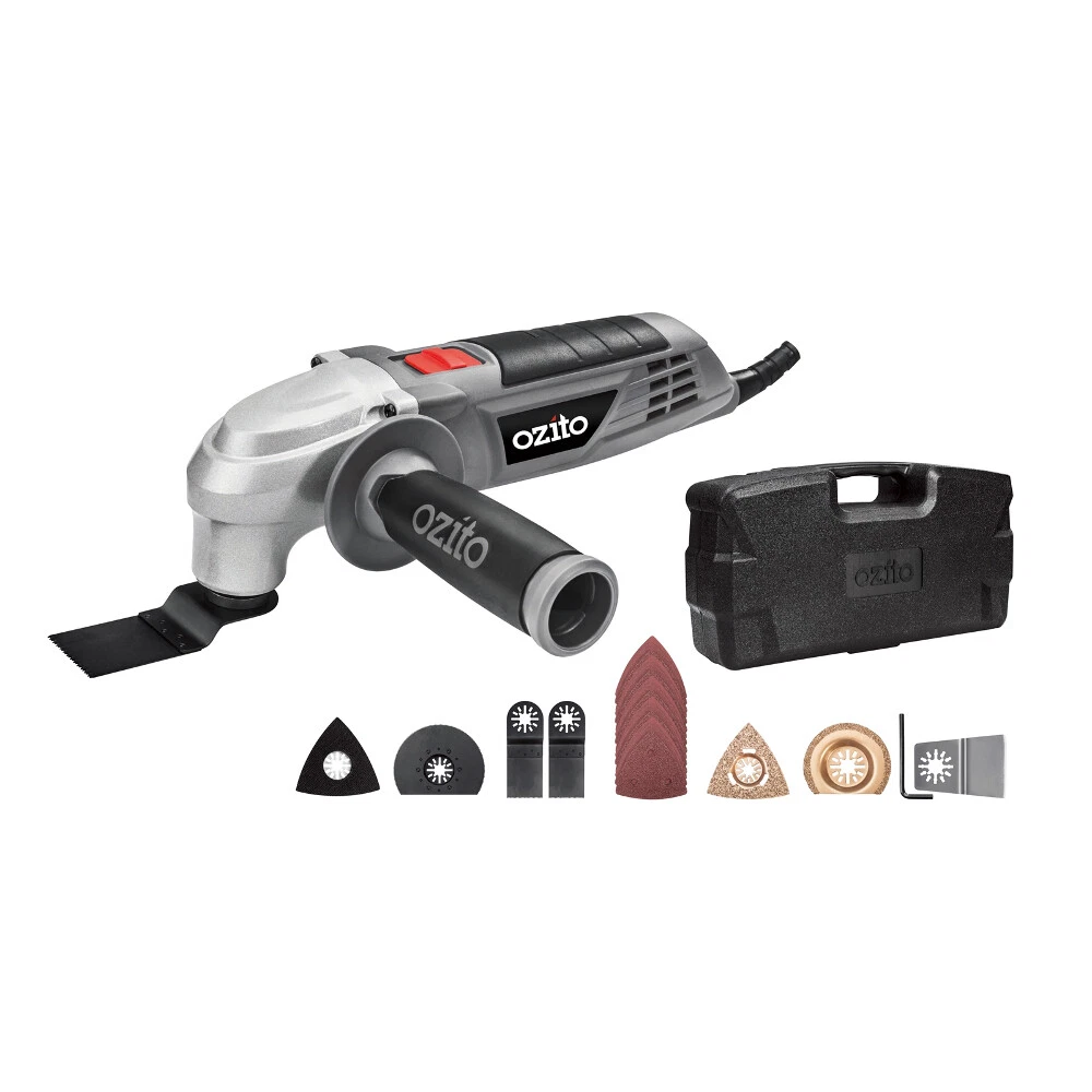 Ozito 300W Multi Function Tool with Sure grip and side handle Red