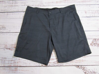 Hawke & Co Black Gray Striped Performance Stretch Active Shorts Mens 38 (40x9)