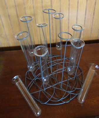 Unique 9 Hanging Glass Test Tubes Floral Display Bud Vase W Hinged