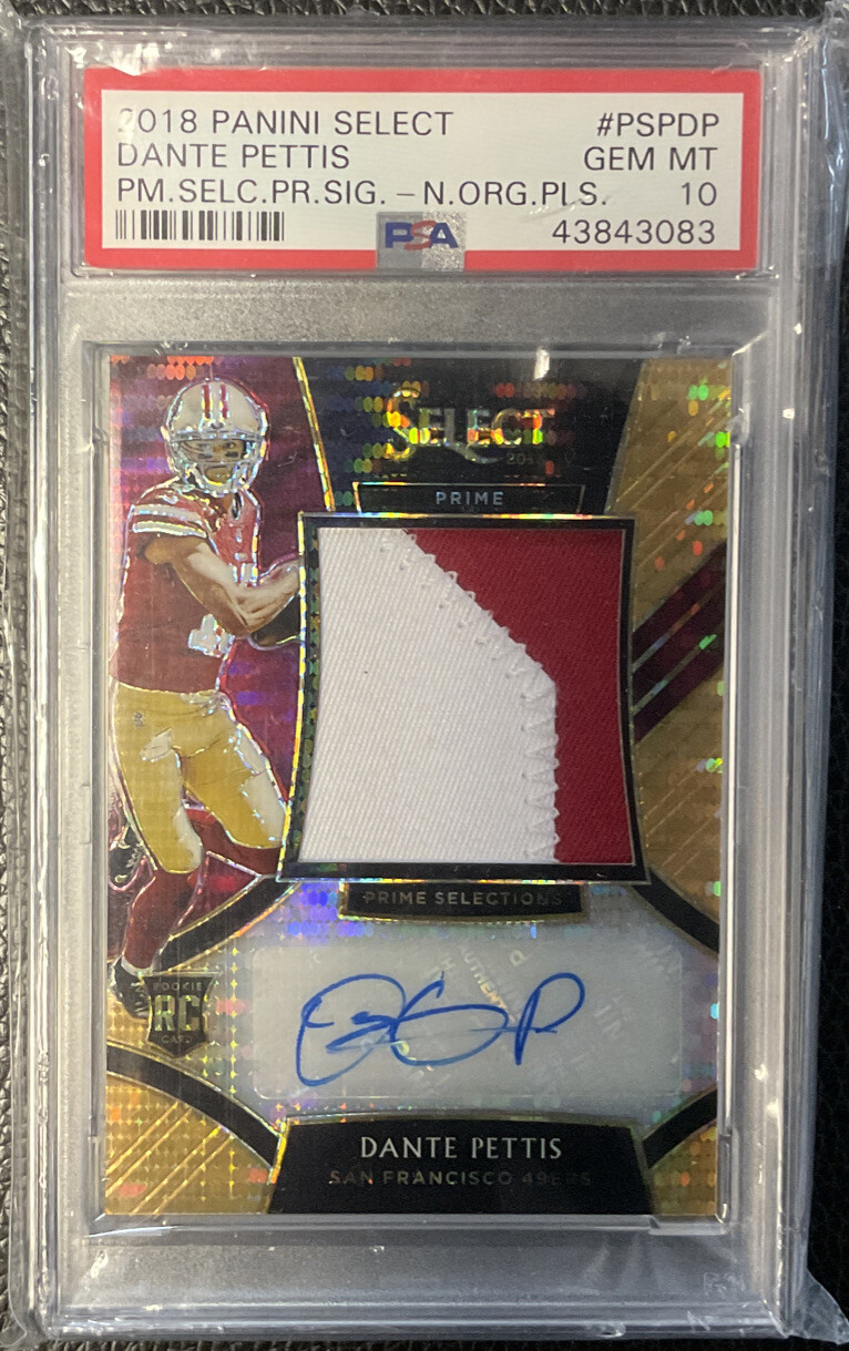 Dante Pettis Panini Select Prime Selections Prizm Signatures #PSPDP Neon Orange Pulsar
