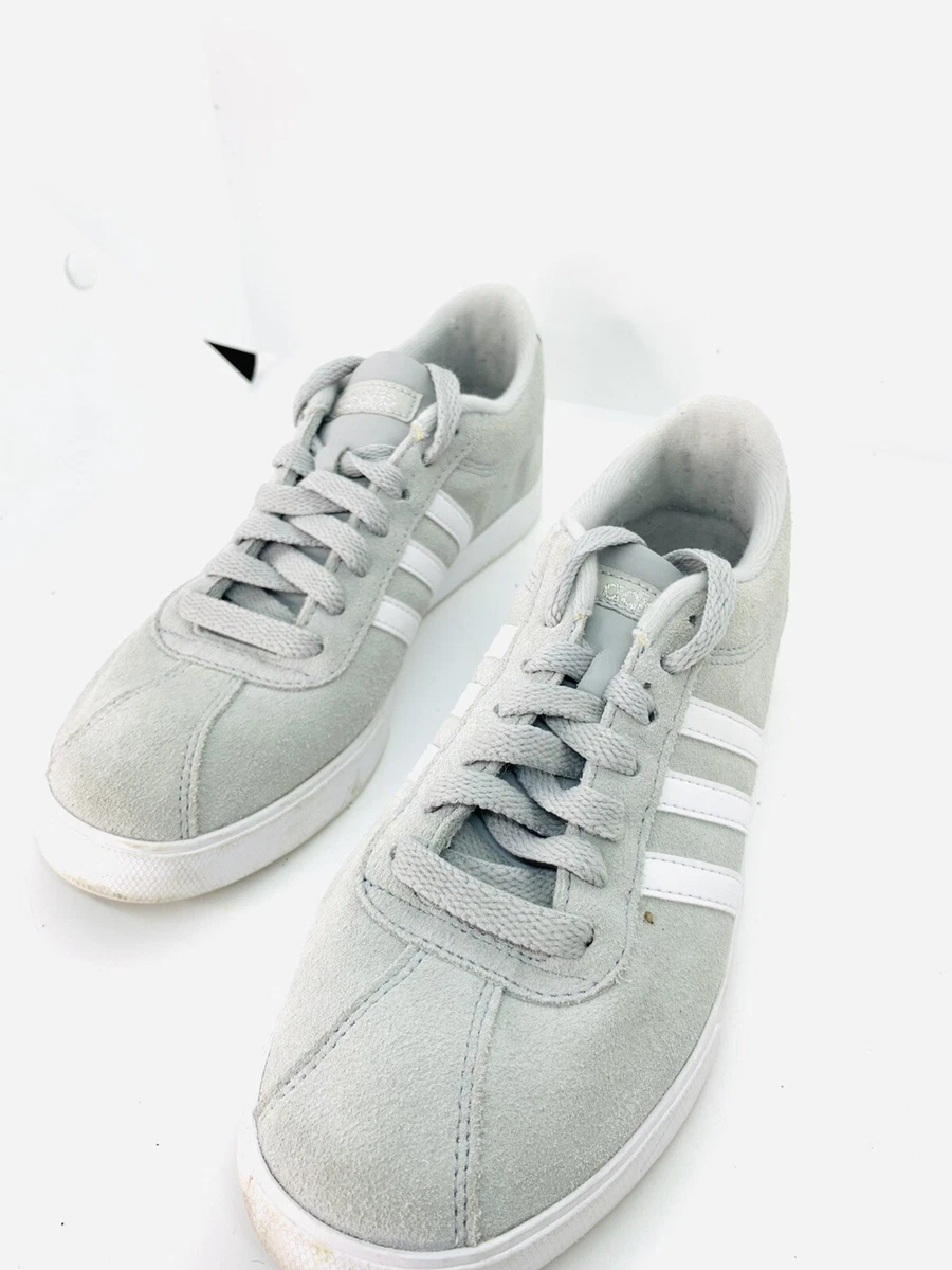 Adidas Womens Courtset AW4209 Gray Running Shoes Lace Up Low Top