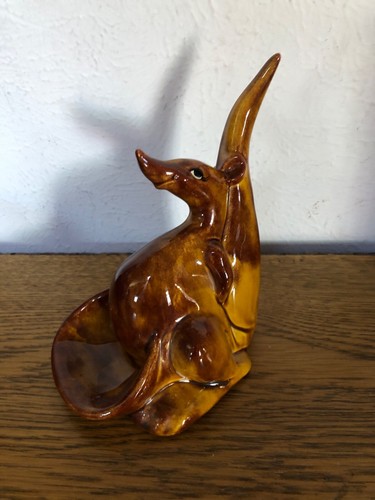 Vtg TEXTAN Ceramic BROWN KANGAROO Dresser Caddy Candy Dish NOT Pulp Fiction - Picture 5 of 6