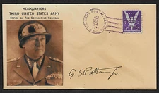 George S Patton Collector's Envelope with genuine 1944 Postage Stamp *584OP