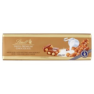 Milk Chocolate Tablet And Gold Lindt Hazelnut | 10,5 Oz /300 Gr