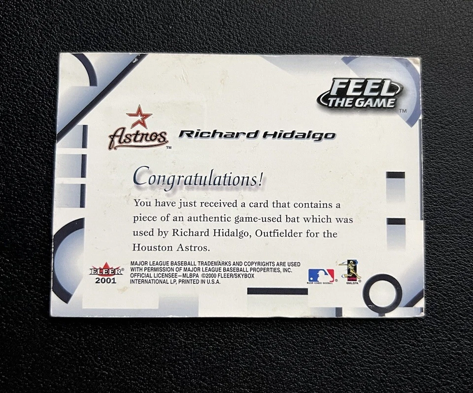 Fleer Feel the Game Bats 2001 Richard Hidalgo Astros Foto 2 de 2