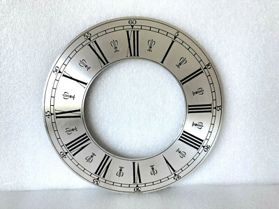 VTG GERMAN Silver Clock Dial Chapter Ring Roman Arabic Numerals GERMANY ...