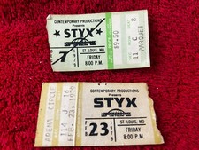 Lot of 2 STYX - 2/23/1979  & 12/7/1979 Ticket Stub Checkerdome St. Louis MO