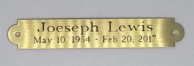 Custom Engraved Brass Memorial Plaque 3/4" x 4.5"