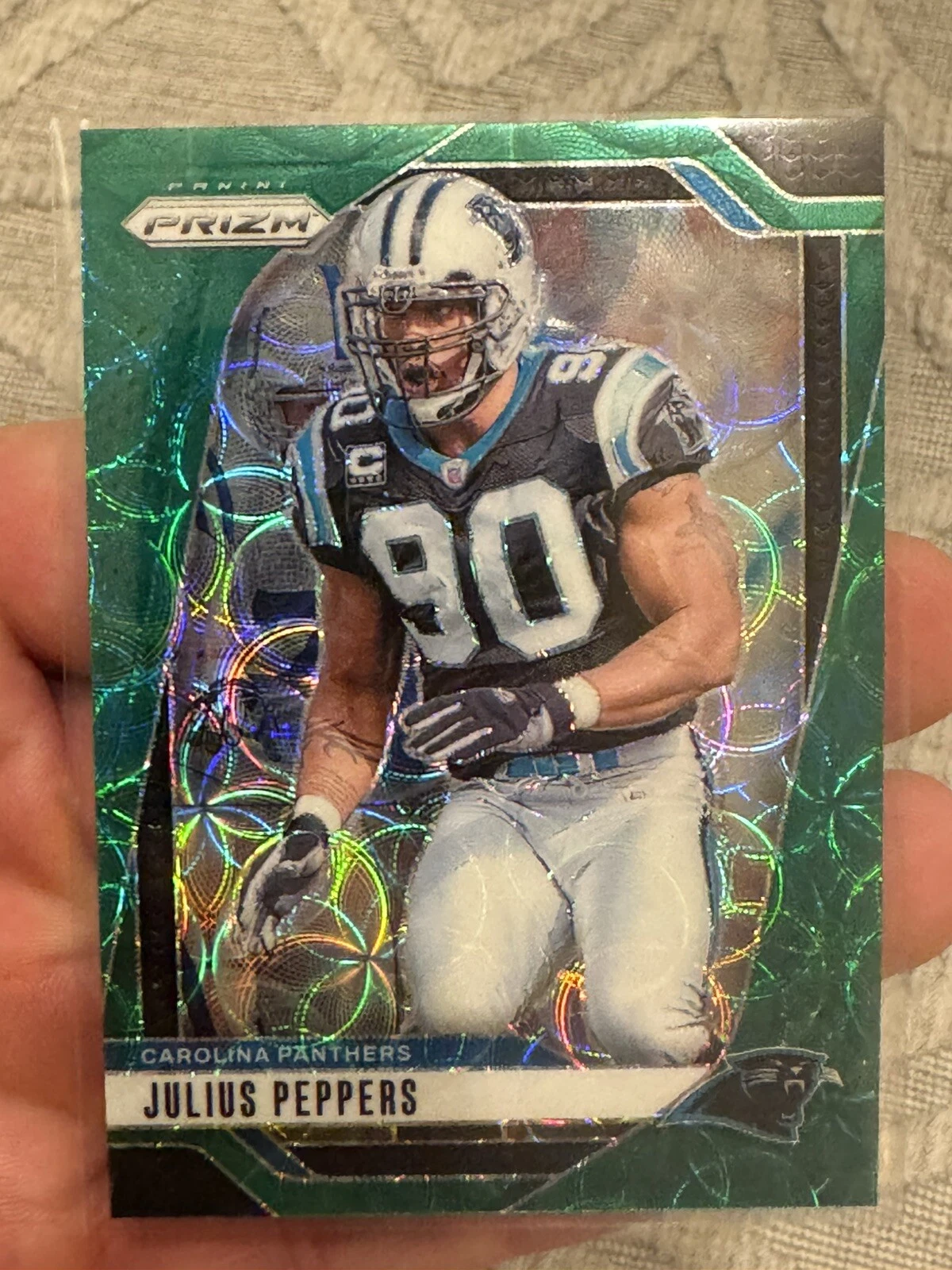 2024 Panini Prizm Julius Peppers #43 Green Scope Prizm /75 Panthers