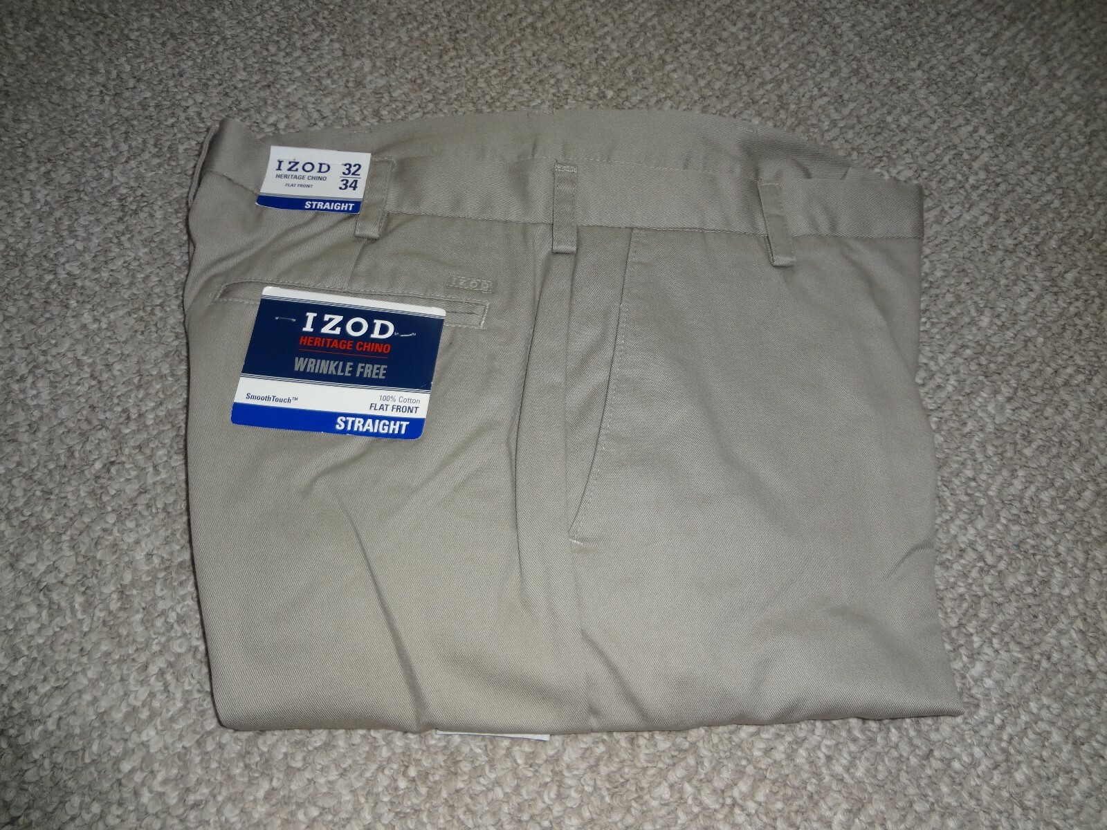 NWT Men's IZOD Khaki Pants, Wrinkle Free, Flat Front, Straight, eBay