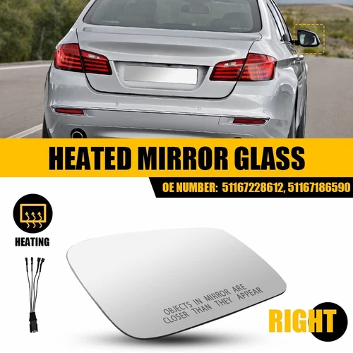 Right Passenger Heated Door Mirror Glass For 2010-2016 BMW 528I 535D 550I 640I K