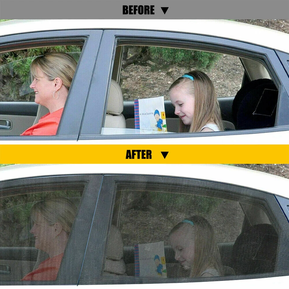 Parasol ventana lateral coche protector UV cortina delantera trasera parasol SUV negro EOA Foto 4 de 4