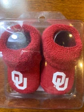 RARE! University of Oklahoma Baby Booties 3-6 mos. IPG Team Sports  FAST SHIP!