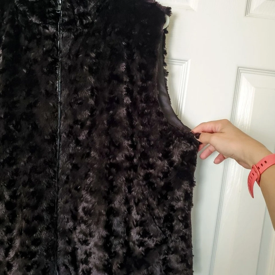 Cejon Accesorios Chaleco Vintage Imitación Piel Mujer XL Cremallera Invierno Años 70 90 Capas Foto 4 de 4