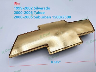#ad Gold Brushed Front Grill Bowtie Emblem 1999 02 Silverado 2000 06 Tahoe Suburban $29.80