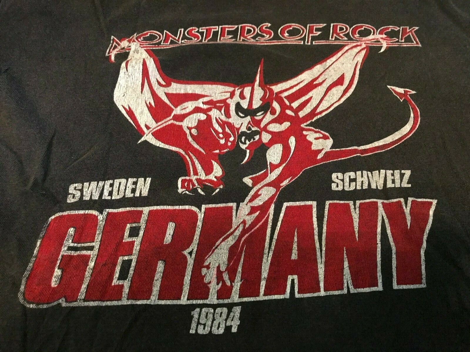 Monsters of Rock Festival 84 AC DC Ozzy Dio Halen Accept Crue Tour Shirt So M/L image 4
