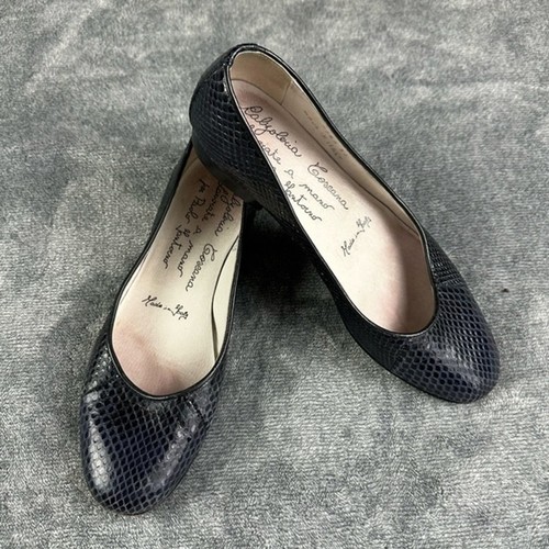 Calzoleria Toscana navy blue women’s flats made in Italy/python size Eur 37 US 7 - 第 1/12 張圖片
