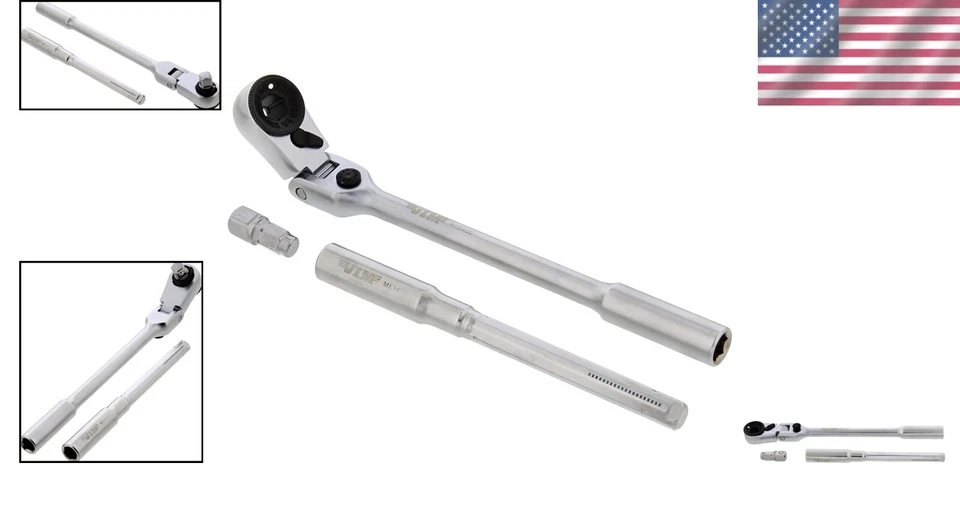 Versatile 3-Piece Ratchet Set with Flex Head & Extension for Professional Use - Image 2 of 4