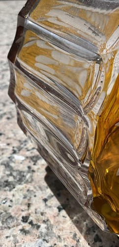 ANTIQUE CZECH MOSER INTAGLIO AMBER CASED ENGRAVED TO CLEAR GLASS DECANTER 10” -1 - Picture 4 of 12