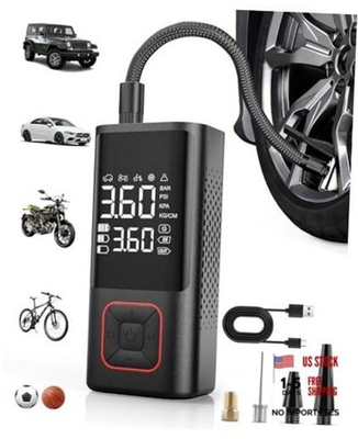 #ad #ad Cordless Tire Inflator 150PSI Portable Air Compressor Standard Capacity Red $44.52