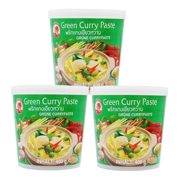 Cock Thai Currypaste GrÜN 3X400G Green Curry GrüNe Curry Paste GrüNes Curry-image