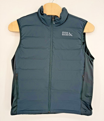 Men's Eddie Bauer MotionLoft Hybrid Down Vest 650 FP Size XL Storm (Dark Blue)