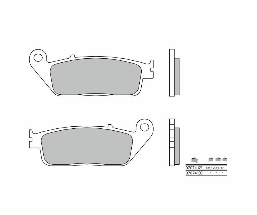 Plaquettes de frein Brembo scooter en carbone pour la ville 07074CC