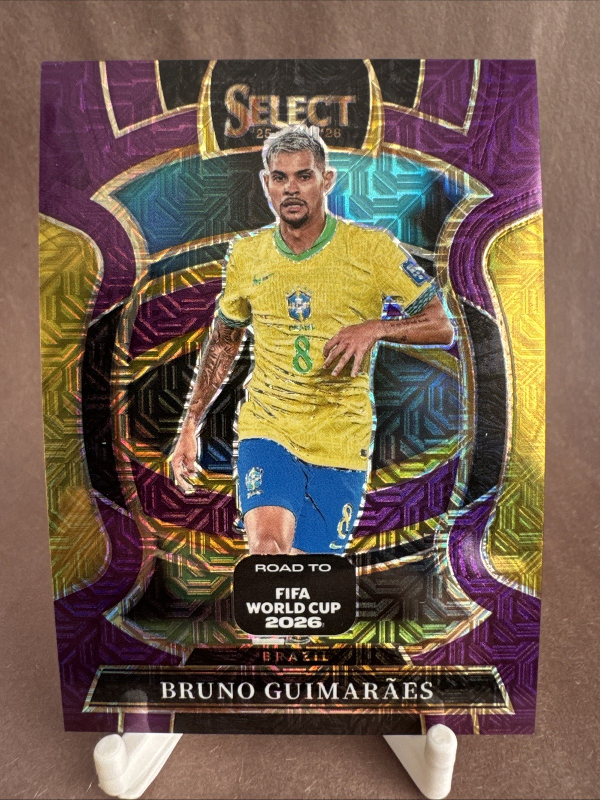 2025-26 Panini Select World Cup 2026 Bruno Guimarães #98 Terrace Purple Mojo