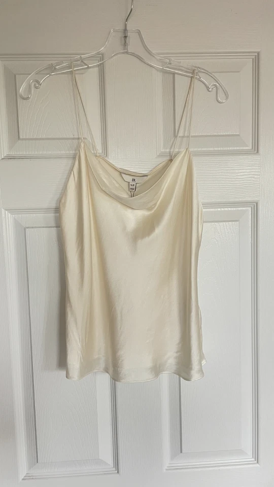 Banana Republic Charlotte 100% Silk Camisole Cowl Top in Ivory champaign - Image 4 of 4