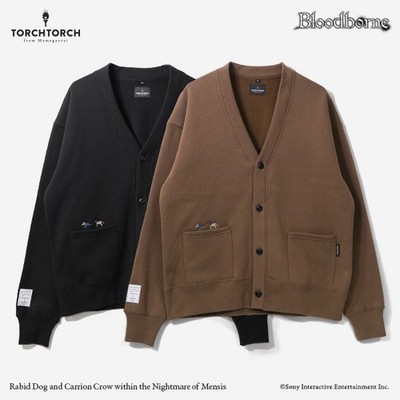 Bloodborne × TORCH TORCH Dog & Crow Sweat Cardigan MENSIS Nightmare S-XL Japan